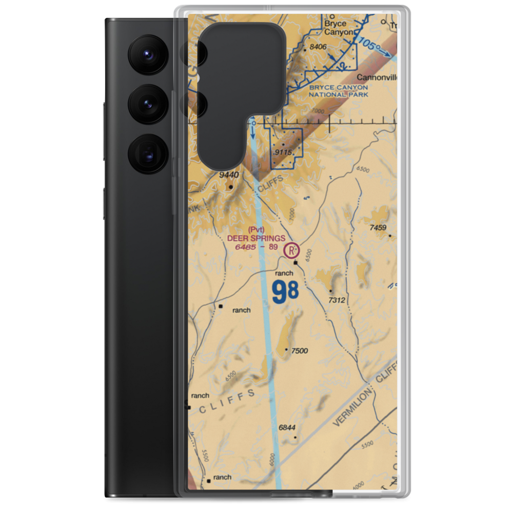 Deer Springs Ranch Airport (UT30) VFR Sectional Samsung Case Samsung Galaxy S22 Ultra model shown