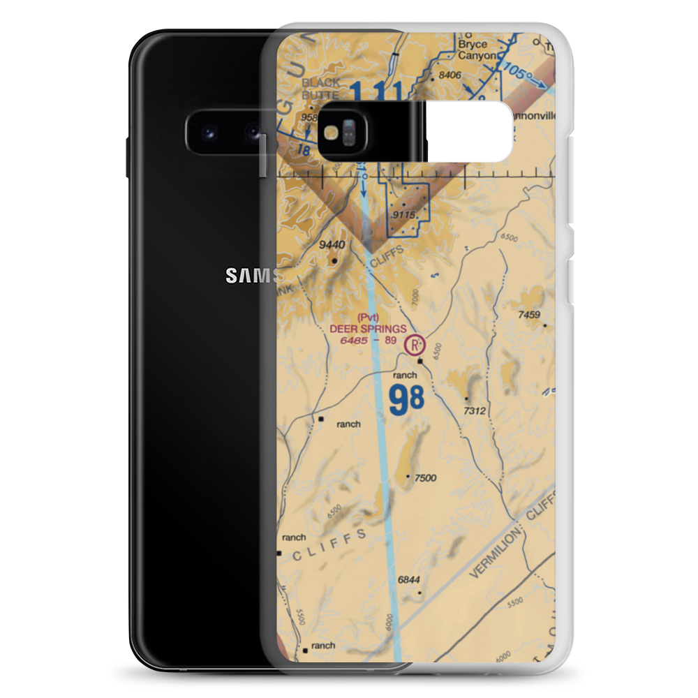 Deer Springs Ranch Airport (UT30) VFR Sectional Samsung Case Samsung Galaxy S10+ model shown