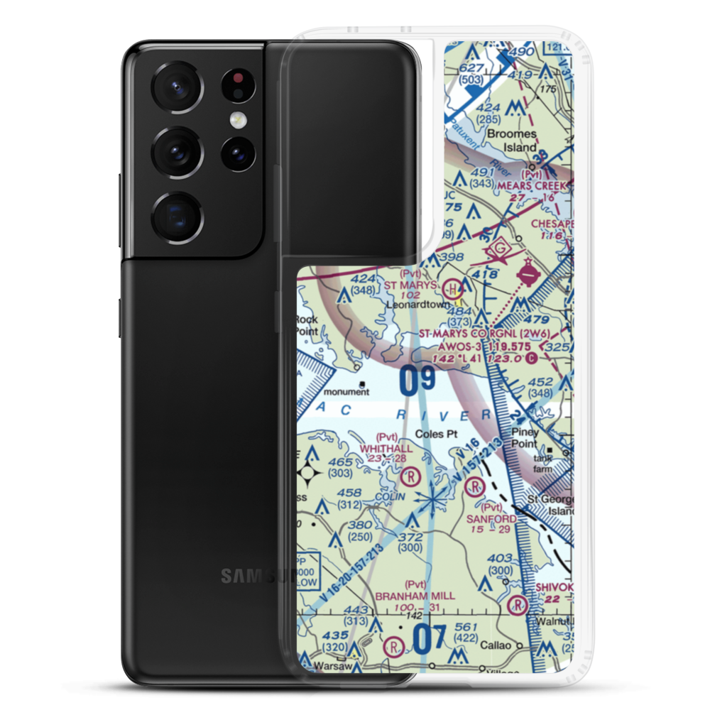 Deerfield Airport (8MD7) VFR Sectional Samsung Case Samsung Galaxy S21 Ultra model shown