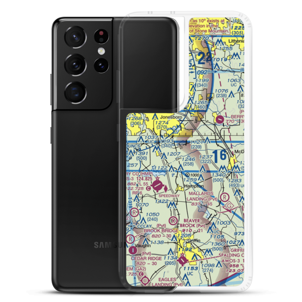 Deerfield Landing Airport (54GA) VFR Sectional Samsung Case Samsung Galaxy S21 Ultra model shown
