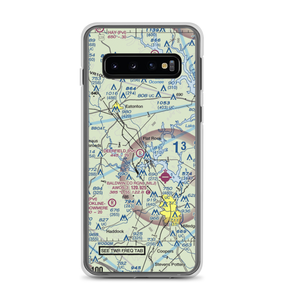 Deerfield Landing Airport (9GA9) VFR Sectional Samsung Case Samsung Galaxy S10 model shown