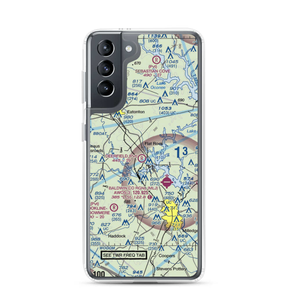 Deerfield Landing Airport (9GA9) VFR Sectional Samsung Case Samsung Galaxy S21 model shown