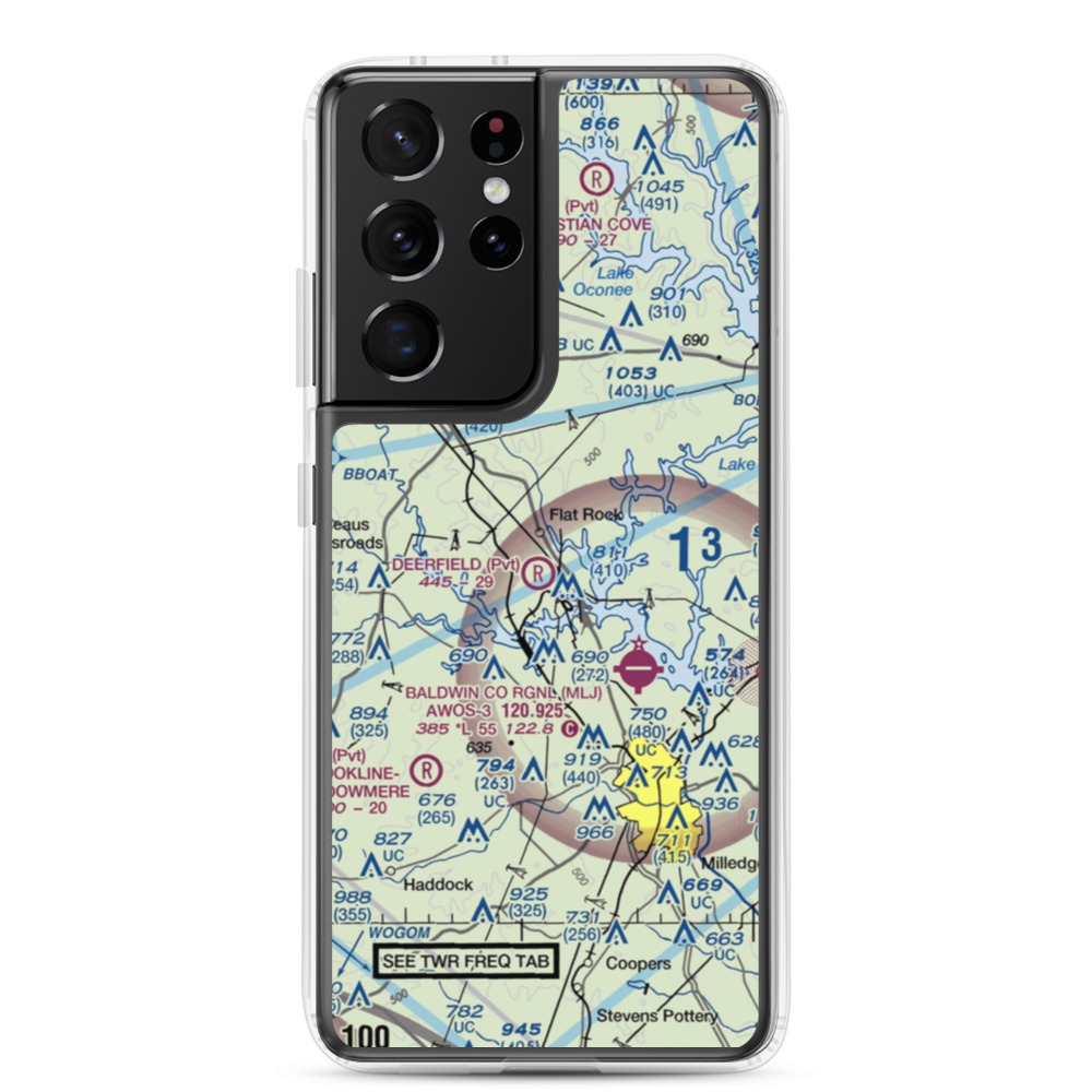 Deerfield Landing Airport (9GA9) VFR Sectional Samsung Case Samsung Galaxy S21 Ultra model shown