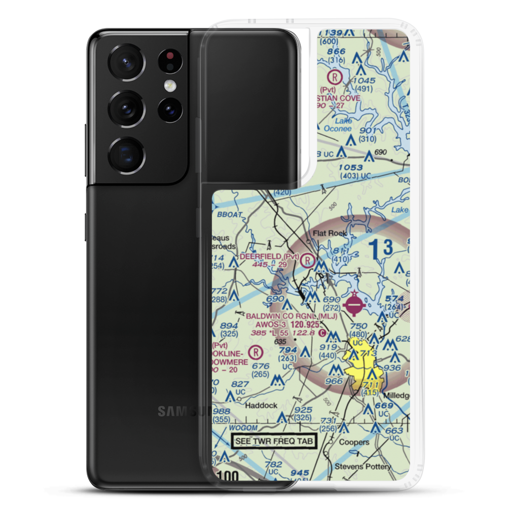 Deerfield Landing Airport (9GA9) VFR Sectional Samsung Case Samsung Galaxy S21 Ultra model shown