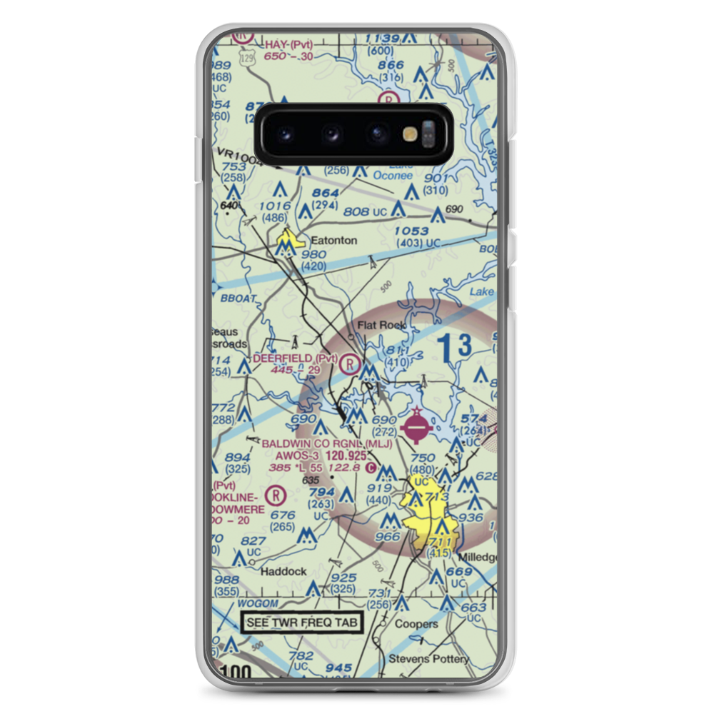 Deerfield Landing Airport (9GA9) VFR Sectional Samsung Case Samsung Galaxy S10+ model shown