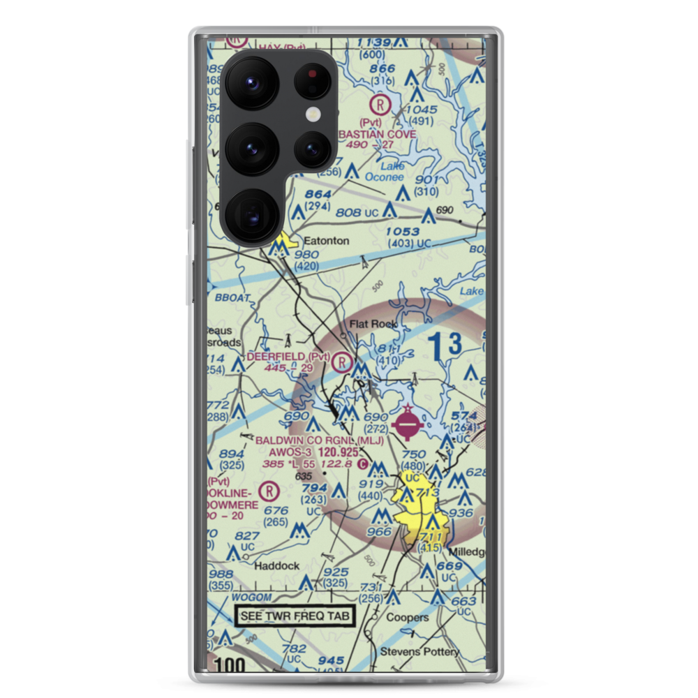 Deerfield Landing Airport (9GA9) VFR Sectional Samsung Case Samsung Galaxy S22 Ultra model shown