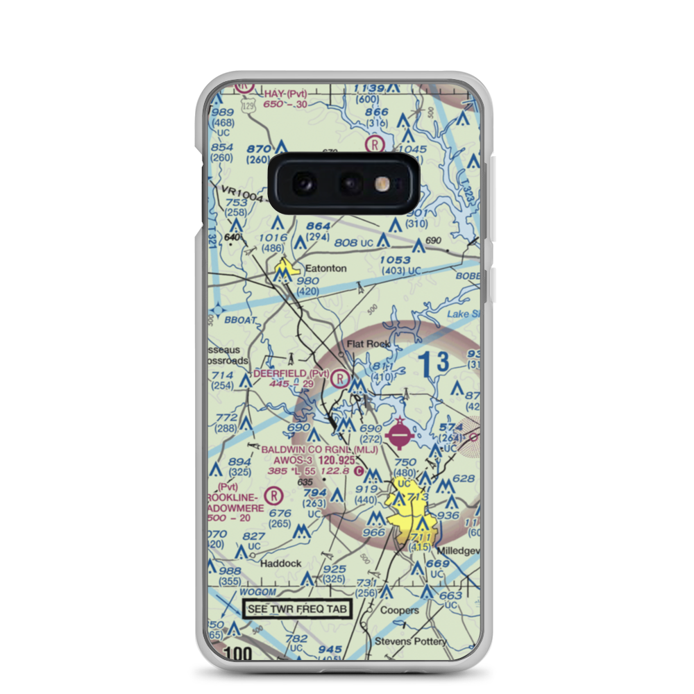 Deerfield Landing Airport (9GA9) VFR Sectional Samsung Case Samsung Galaxy S10e model shown