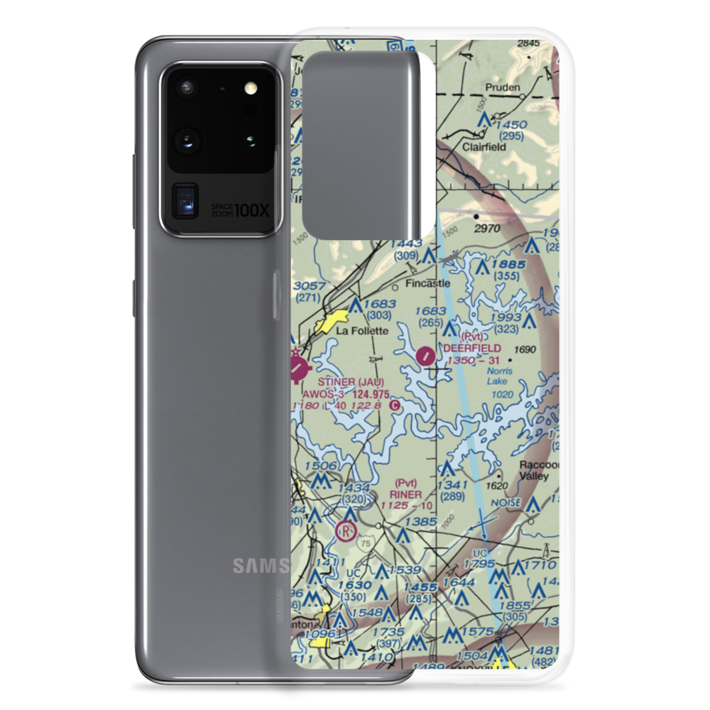 Deerfield Resort Airport (TN44) VFR Sectional Samsung Case Samsung Galaxy S20 Ultra model shown