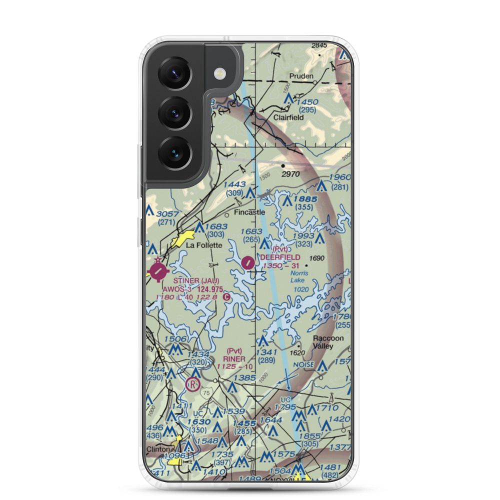 Deerfield Resort Airport (TN44) VFR Sectional Samsung Case Samsung Galaxy S22 Plus model shown