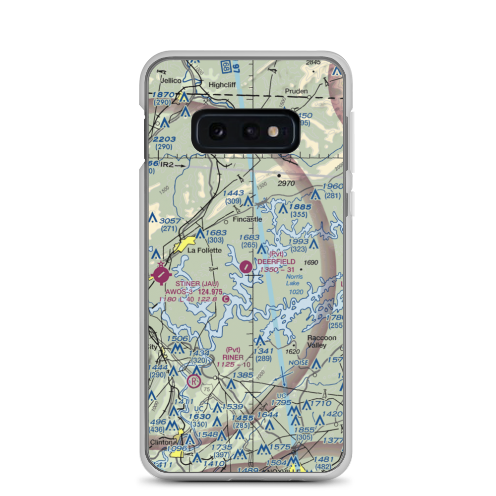 Deerfield Resort Airport (TN44) VFR Sectional Samsung Case Samsung Galaxy S10e model shown