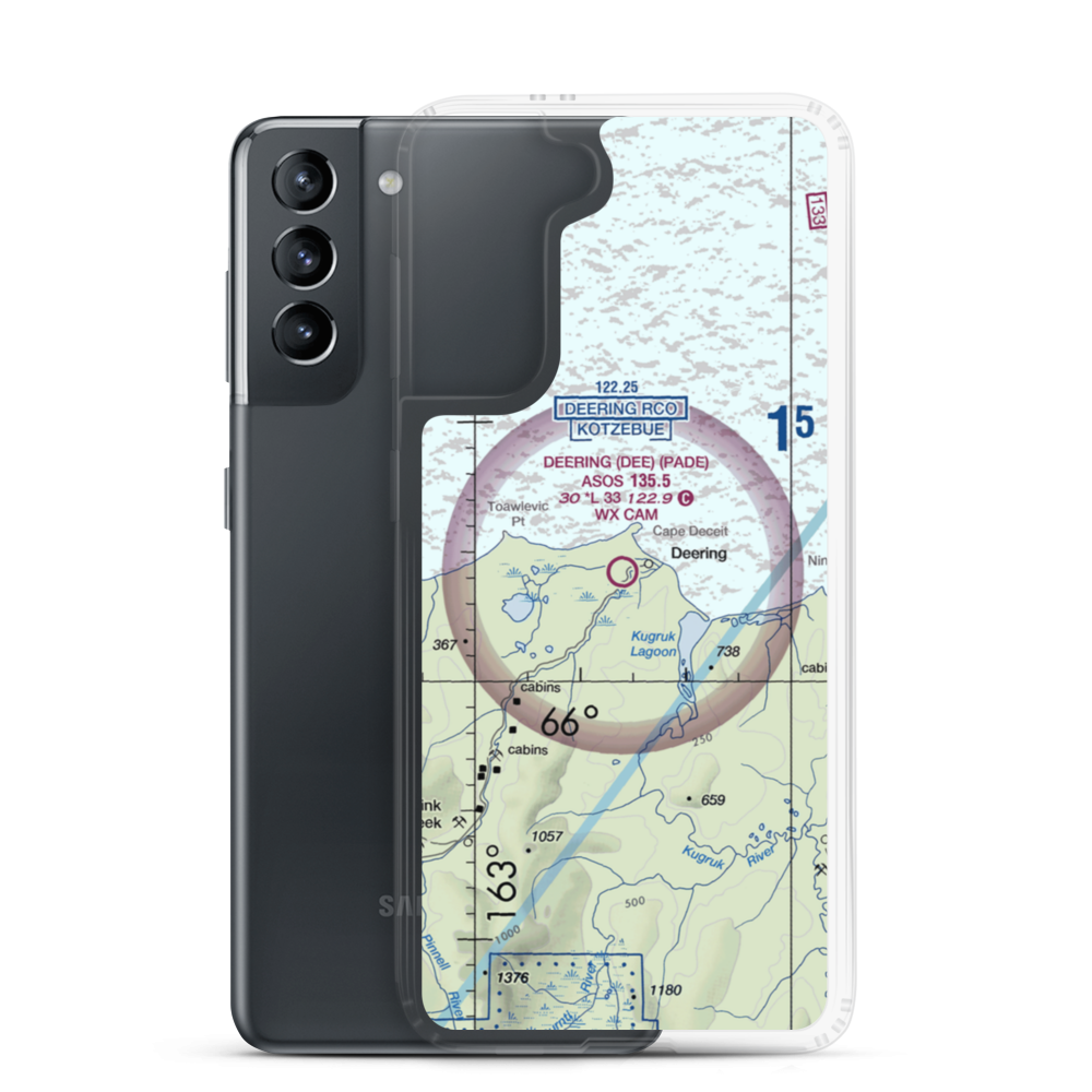 Deering Airport (DEE) VFR Sectional Samsung Case Samsung Galaxy S21 model shown