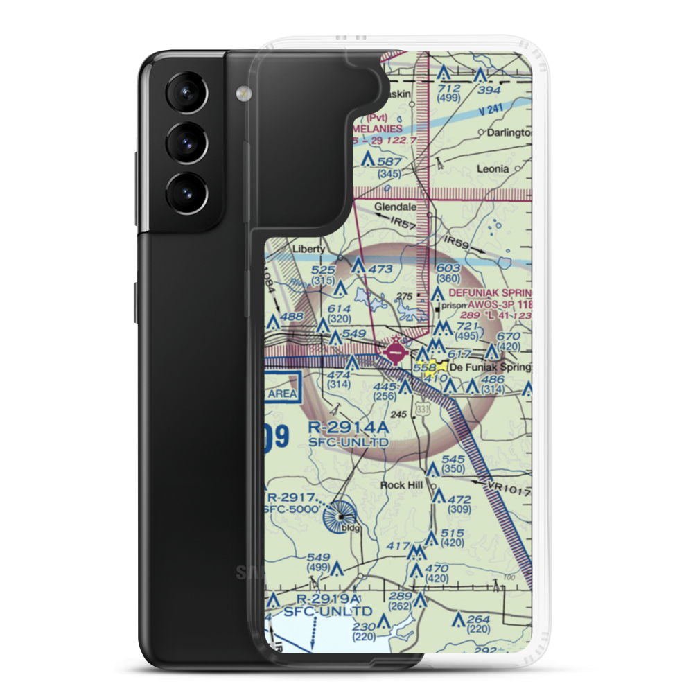 Defuniak Springs Airport (54J) VFR Sectional Samsung Case Samsung Galaxy S21 Plus model shown