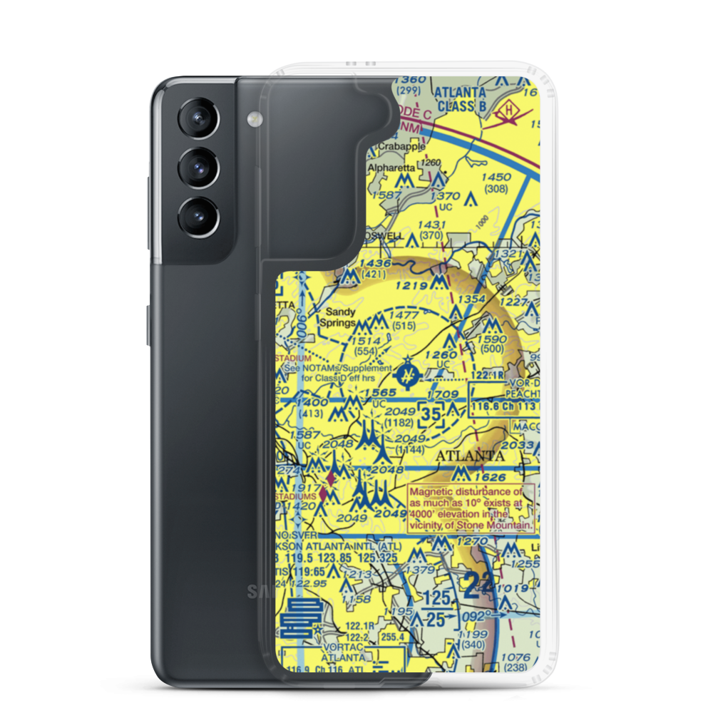 DeKalb Peachtree Airport (PDK) VFR Sectional Samsung Case Samsung Galaxy S21 model shown