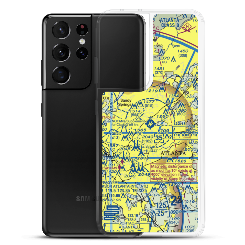 DeKalb Peachtree Airport (PDK) VFR Sectional Samsung Case Samsung Galaxy S21 Ultra model shown