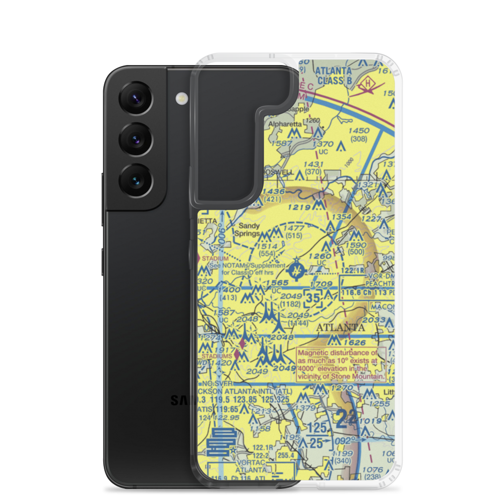 DeKalb Peachtree Airport (PDK) VFR Sectional Samsung Case Samsung Galaxy S22 model shown