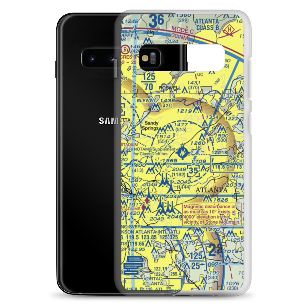 DeKalb Peachtree Airport (PDK) VFR Sectional Samsung Case Samsung Galaxy S10+ model shown
