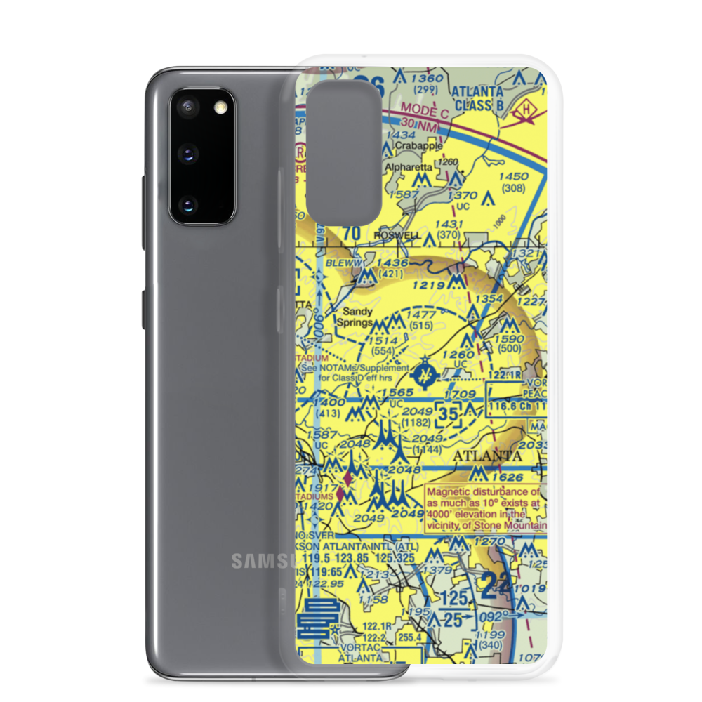 DeKalb Peachtree Heliport (Z21) VFR Sectional Samsung Case Samsung Galaxy S20 model shown