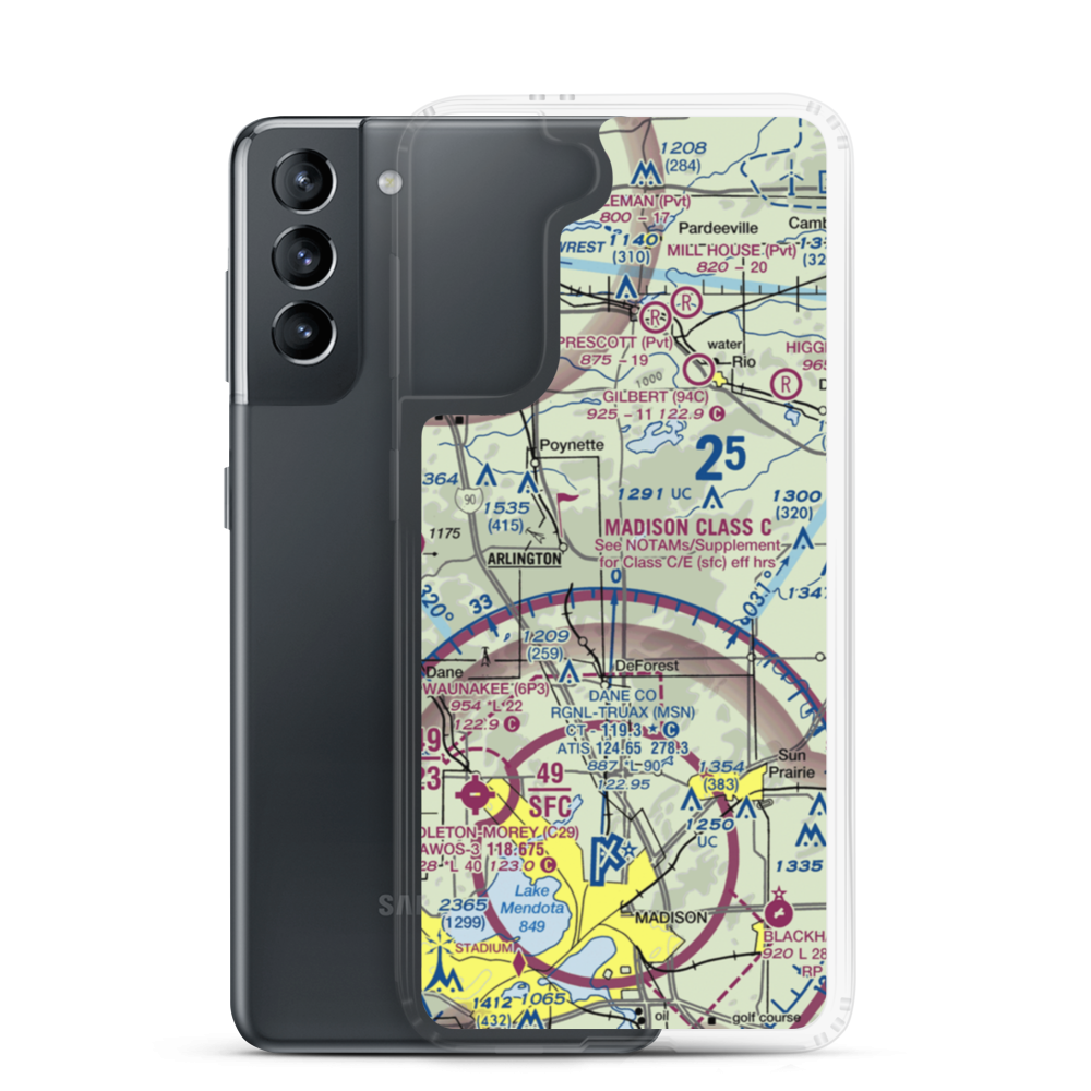 Del Monte Airport (WI51) VFR Sectional Samsung Case Samsung Galaxy S21 model shown