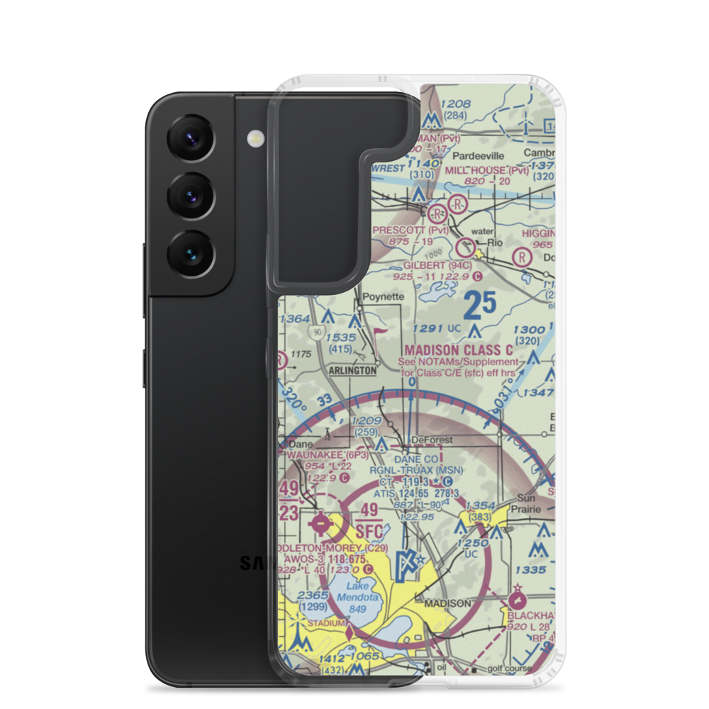 Del Monte Airport (WI51) VFR Sectional Samsung Case Samsung Galaxy S22 model shown