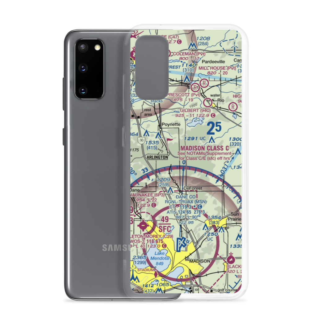 Del Monte Airport (WI51) VFR Sectional Samsung Case Samsung Galaxy S20 model shown