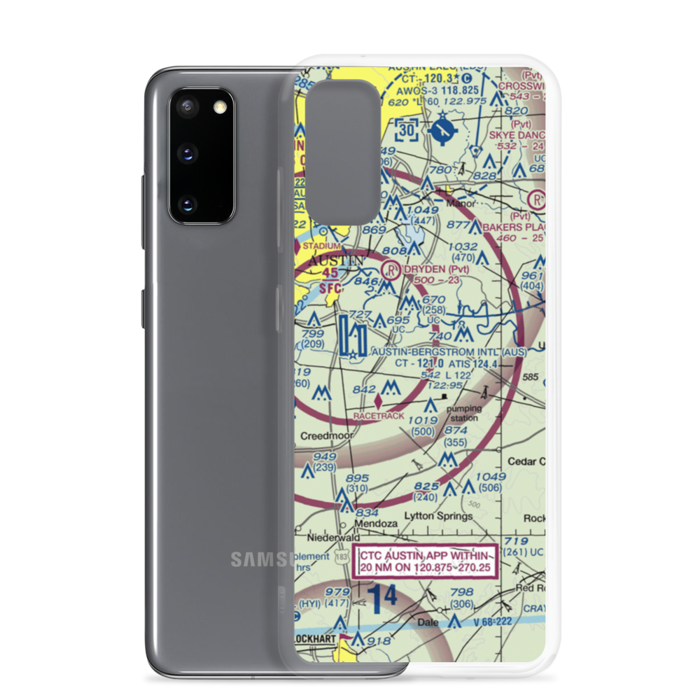 Del Valle Airport (TA55) VFR Sectional Samsung Case Samsung Galaxy S20 model shown