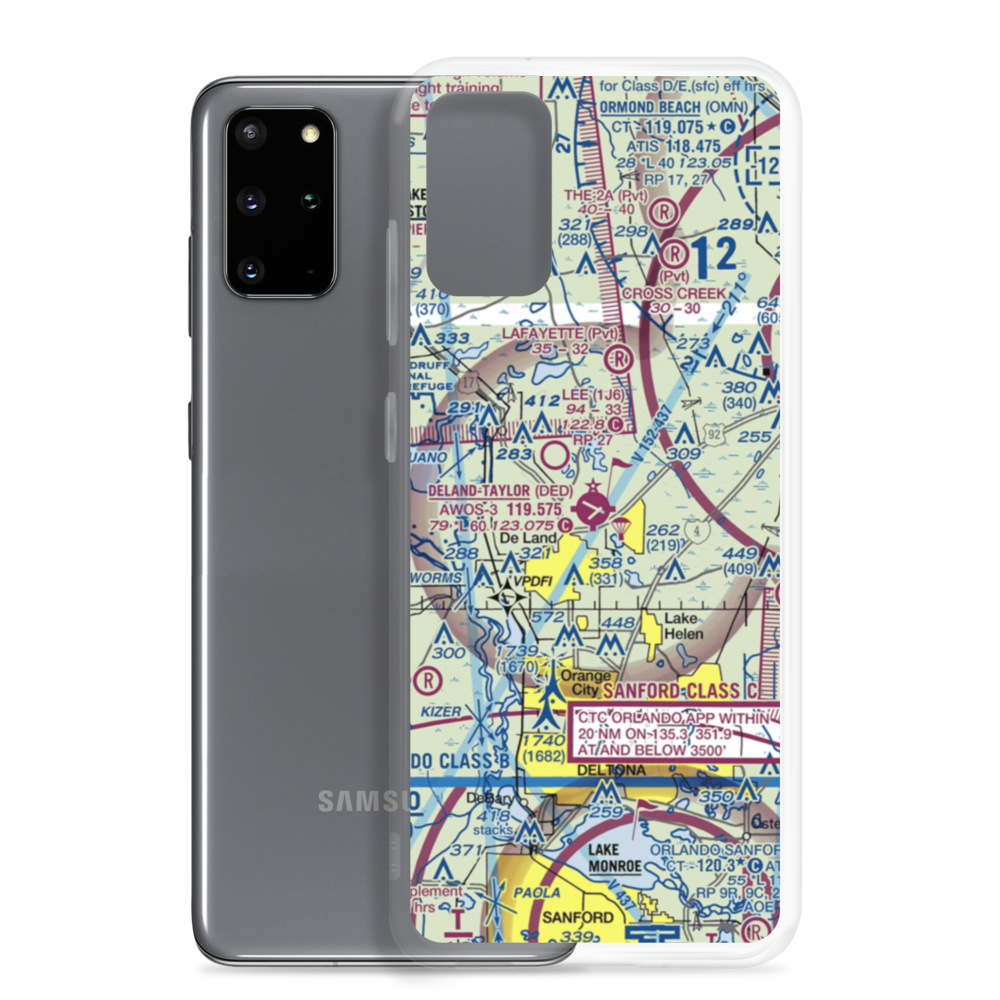 Deland Municipal Sidney H Taylor Field (DED) VFR Sectional Samsung Case Samsung Galaxy S20 Plus model shown