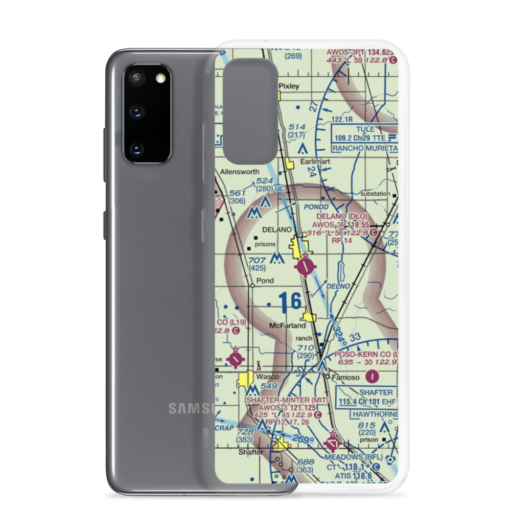 Delano Municipal Airport (DLO) VFR Sectional Samsung Case Samsung Galaxy S20 model shown