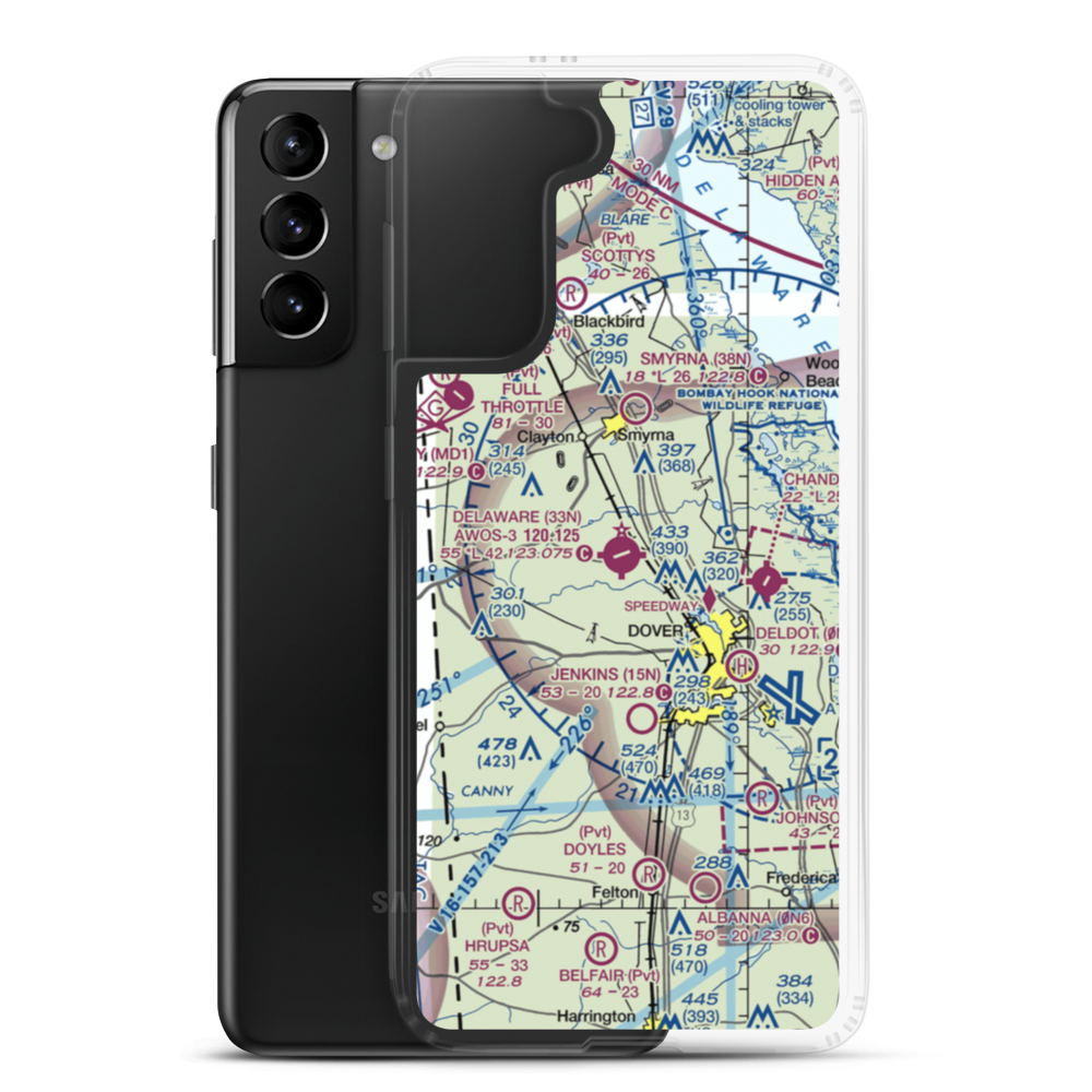 Delaware Airpark (33N) VFR Sectional Samsung Case Samsung Galaxy S21 Plus model shown