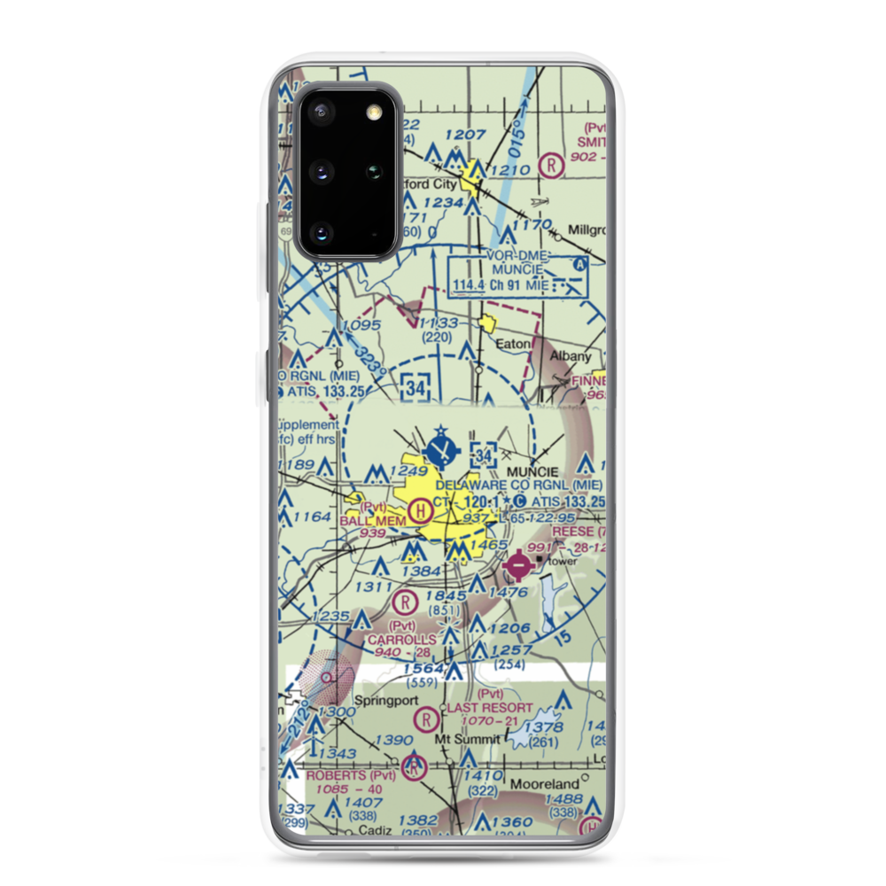 Delaware County Johnson Field (MIE) VFR Sectional Samsung Case Samsung Galaxy S20 Plus model shown