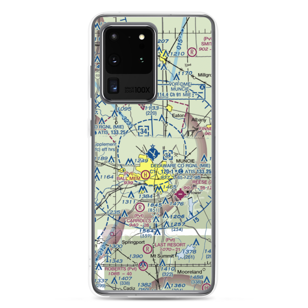 Delaware County Johnson Field (MIE) VFR Sectional Samsung Case Samsung Galaxy S20 Ultra model shown