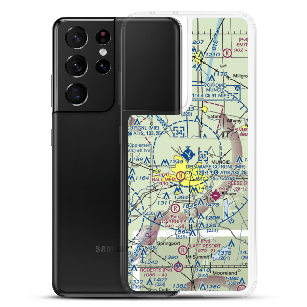 Delaware County Johnson Field (MIE) VFR Sectional Samsung Case Samsung Galaxy S21 Ultra model shown