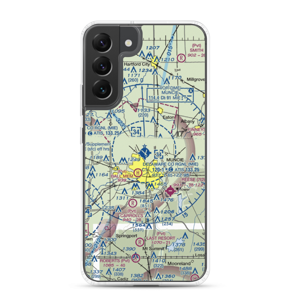 Delaware County Johnson Field (MIE) VFR Sectional Samsung Case Samsung Galaxy S22 Plus model shown