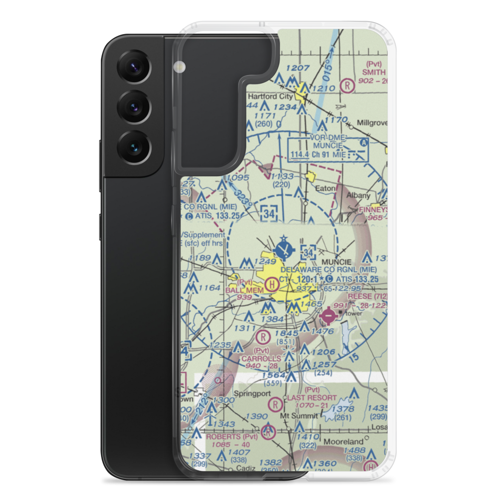 Delaware County Johnson Field (MIE) VFR Sectional Samsung Case Samsung Galaxy S22 Plus model shown