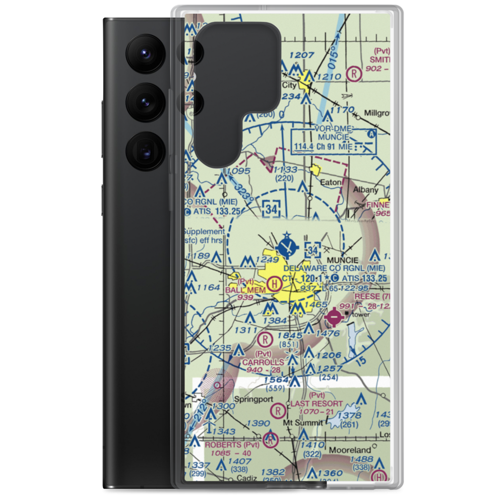 Delaware County Johnson Field (MIE) VFR Sectional Samsung Case Samsung Galaxy S22 Ultra model shown