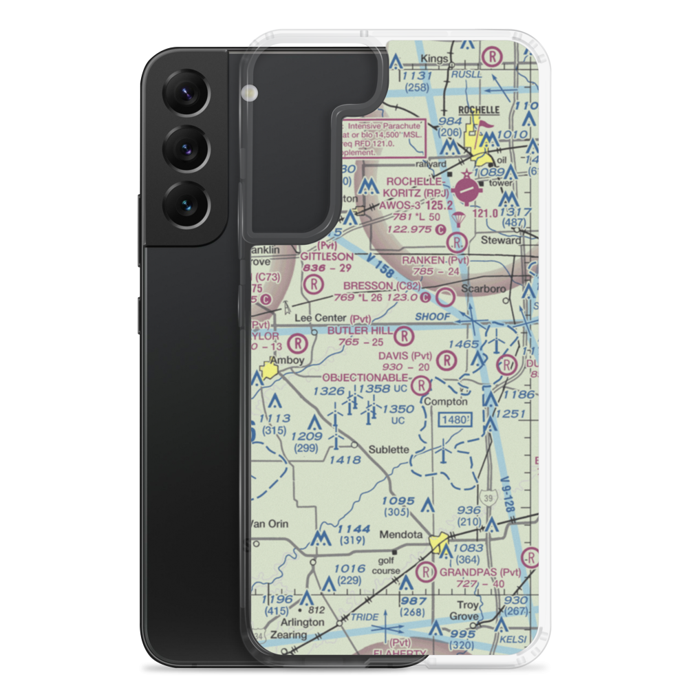 Delhotal Airport (7LL7) VFR Sectional Samsung Case Samsung Galaxy S22 Plus model shown