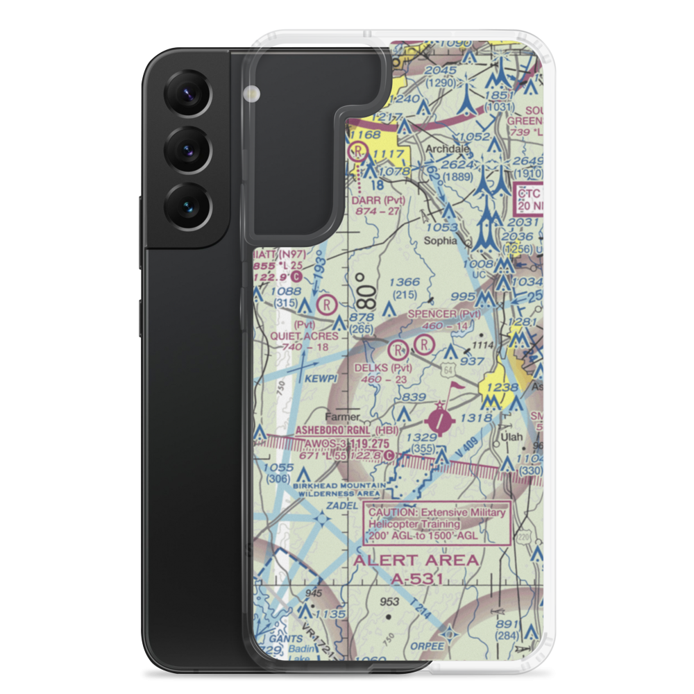 Delk's Airport (1NC0) VFR Sectional Samsung Case Samsung Galaxy S22 Plus model shown