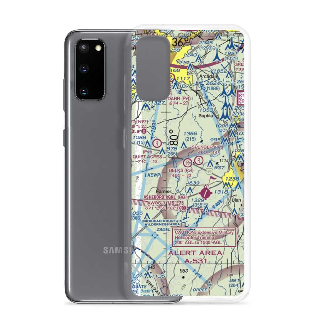 Delk's Airport (1NC0) VFR Sectional Samsung Case Samsung Galaxy S20 model shown