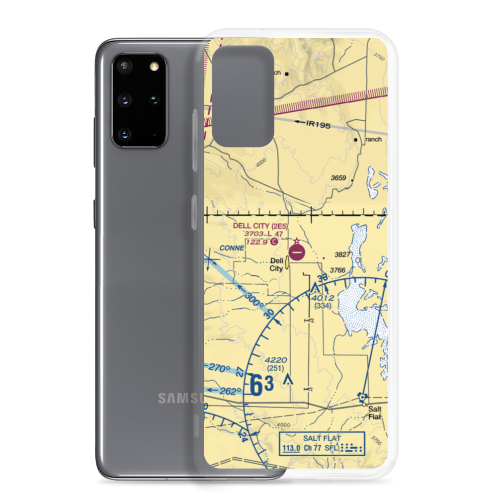 Dell City Municipal Airport (2E5) VFR Sectional Samsung Case Samsung Galaxy S20 Plus model shown