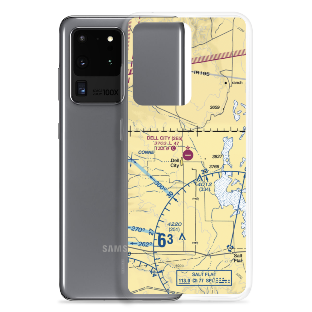 Dell City Municipal Airport (2E5) VFR Sectional Samsung Case Samsung Galaxy S20 Ultra model shown