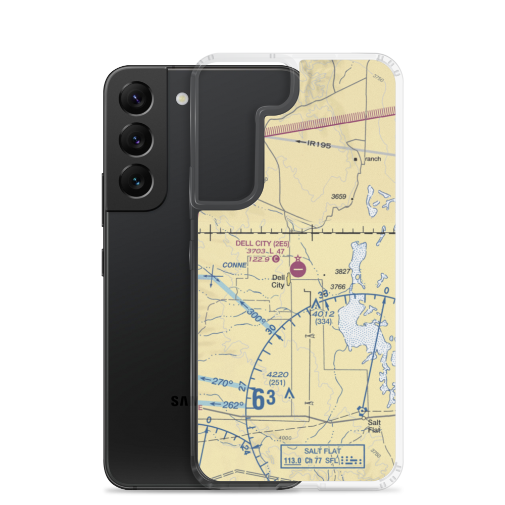 Dell City Municipal Airport (2E5) VFR Sectional Samsung Case Samsung Galaxy S22 model shown
