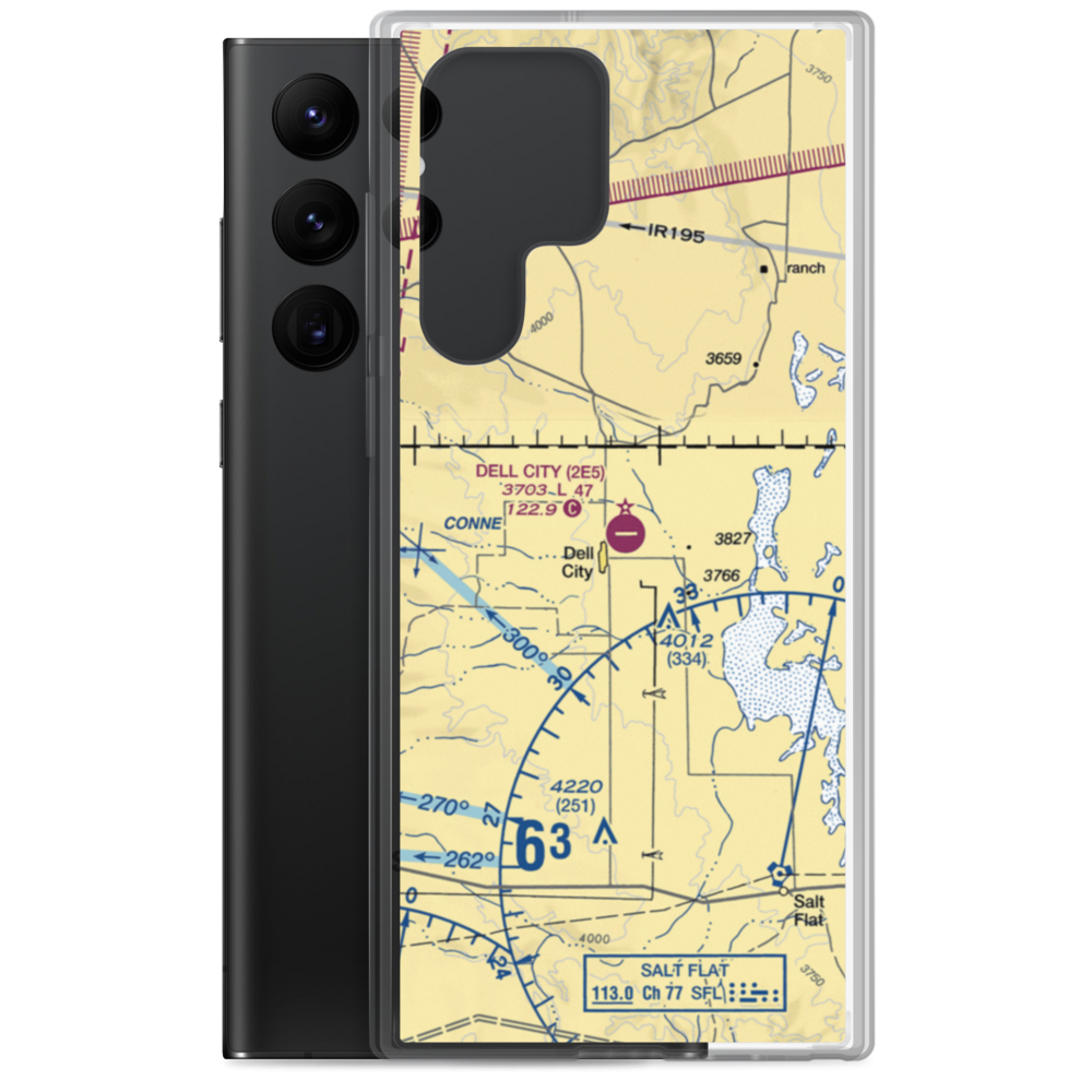 Dell City Municipal Airport (2E5) VFR Sectional Samsung Case Samsung Galaxy S22 Ultra model shown