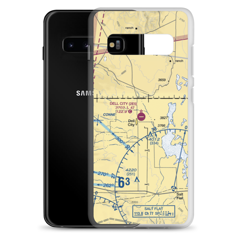 Dell City Municipal Airport (2E5) VFR Sectional Samsung Case Samsung Galaxy S10+ model shown