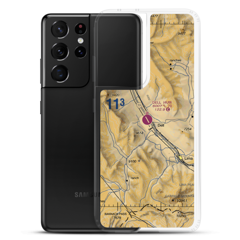 Dell Flight Strip (4U9) VFR Sectional Samsung Case Samsung Galaxy S21 Ultra model shown