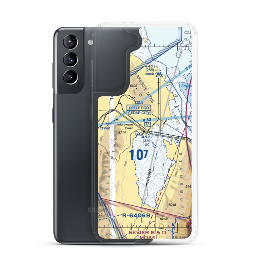 Delle, Utah (US-0056) VFR Sectional Samsung Case Samsung Galaxy S21 model shown