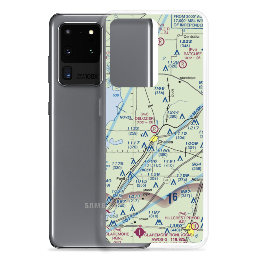 Delozier Airport (OK78) VFR Sectional Samsung Case Samsung Galaxy S20 Ultra model shown