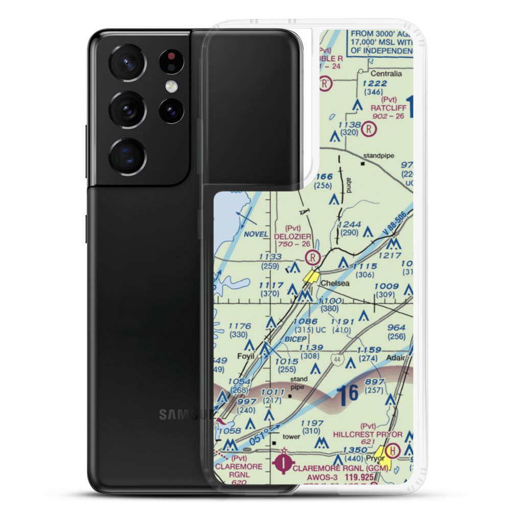 Delozier Airport (OK78) VFR Sectional Samsung Case Samsung Galaxy S21 Ultra model shown
