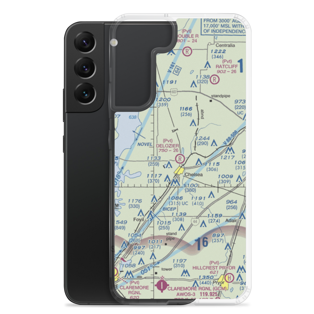 Delozier Airport (OK78) VFR Sectional Samsung Case Samsung Galaxy S22 Plus model shown