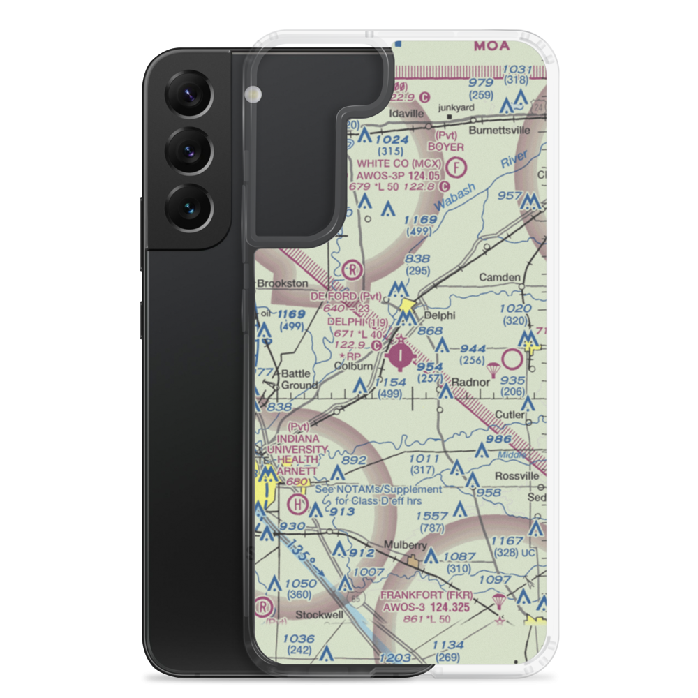 Delphi Municipal Airport (1I9) VFR Sectional Samsung Case Samsung Galaxy S22 Plus model shown