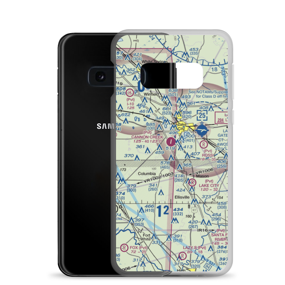 Delta Airport (FD84) VFR Sectional Samsung Case Samsung Galaxy S10e model shown