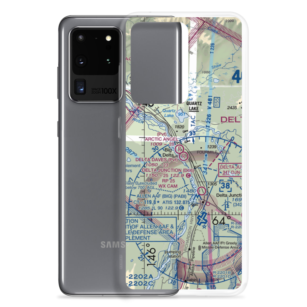 Delta Daves Airport (AA22) VFR Sectional Samsung Case Samsung Galaxy S20 Ultra model shown